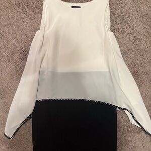 Tahari black & white dress